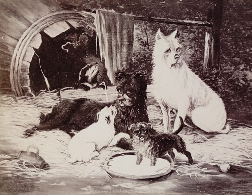 Ölgemälde des Künstlers und Seidenfabrikanten Ernst Seyffardt, Pfalz - Realismus, romantischer Realismus, aus Fotoalbum der Ernst Seyffardt