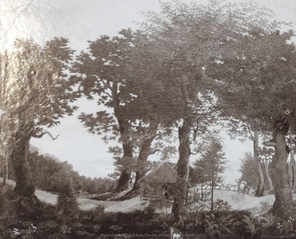 Ölgemälde des Künstlers und Seidenfabrikanten Ernst Seyffardt, Pfalz - Realismus, romantischer Realismus, aus Fotoalbum der Ernst Seyffardt