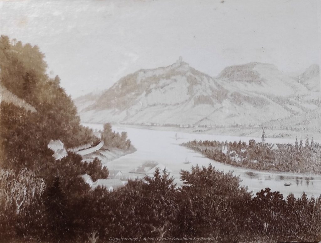 Ölgemälde des Künstlers und Seidenfabrikanten Ernst Seyffardt, Pfalz - Realismus, romantischer Realismus, aus Fotoalbum der Ernst Seyffardt