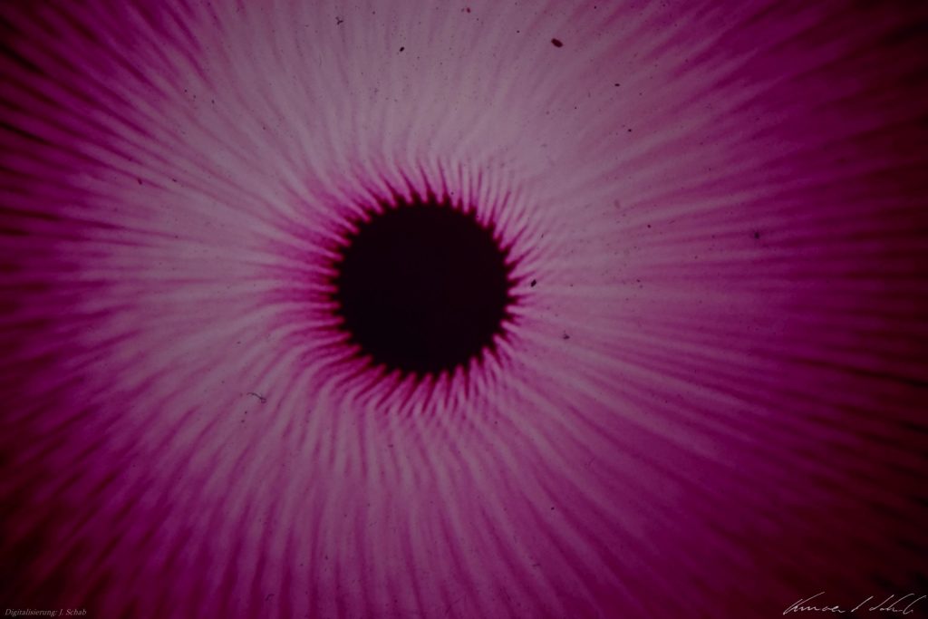 Lightshow-Dia, Lichtkunst Vincent Schab Anfang 1970er Jahre, Lichtgrafik, Lightshow, Lichtenvironments