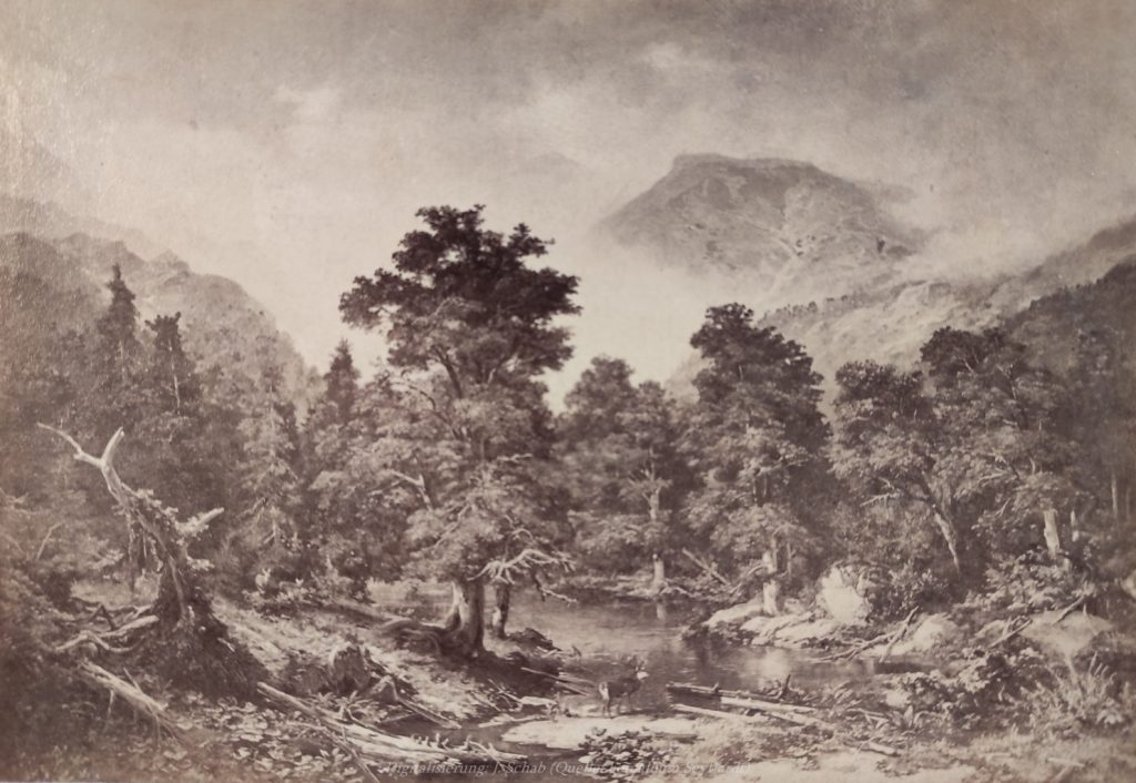 Ölgemälde des Künstlers und Seidenfabrikanten Ernst Seyffardt, Pfalz - Realismus, romantischer Realismus, aus Fotoalbum der Ernst Seyffardt