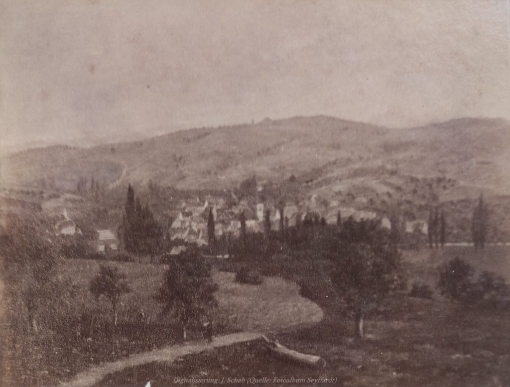 Ölgemälde des Künstlers und Seidenfabrikanten Ernst Seyffardt, Pfalz - Realismus, romantischer Realismus, aus Fotoalbum der Ernst Seyffardt