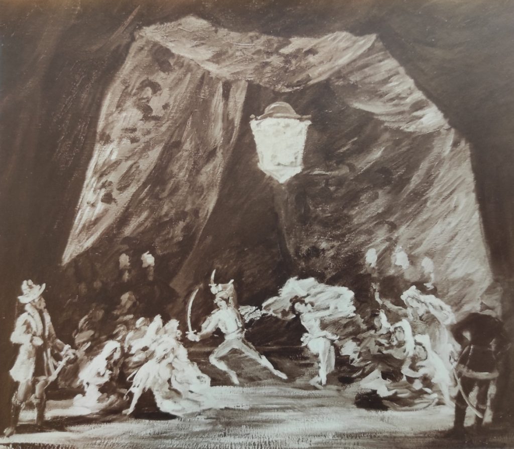 Ölgemälde - Theaterszene - Fotos in schwarz-weiß - Expressionismus - Künstler Prof. Richard Mund