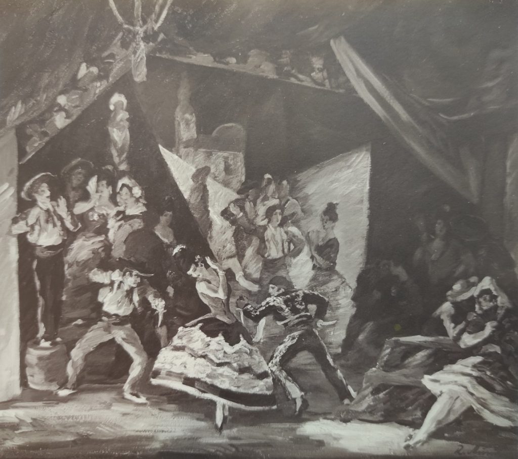 Ölgemälde - Theaterszene russisches Theater- Fotos in schwarz-weiß - Expressionismus - Künstler Prof. Richard Mund