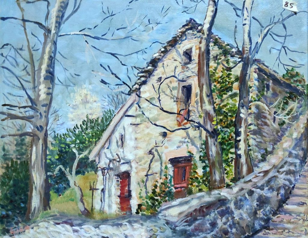 Gebäude im Tessin - Ölgemälde -Künstlerin Barbara Lise: Elisabeth Schab