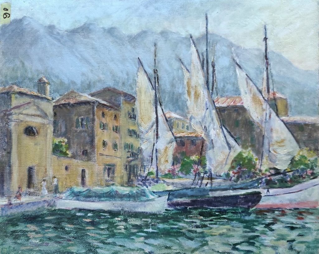 Hafen im Tessin - Ölgemälde -Künstlerin Barbara Lise: Elisabeth Schab