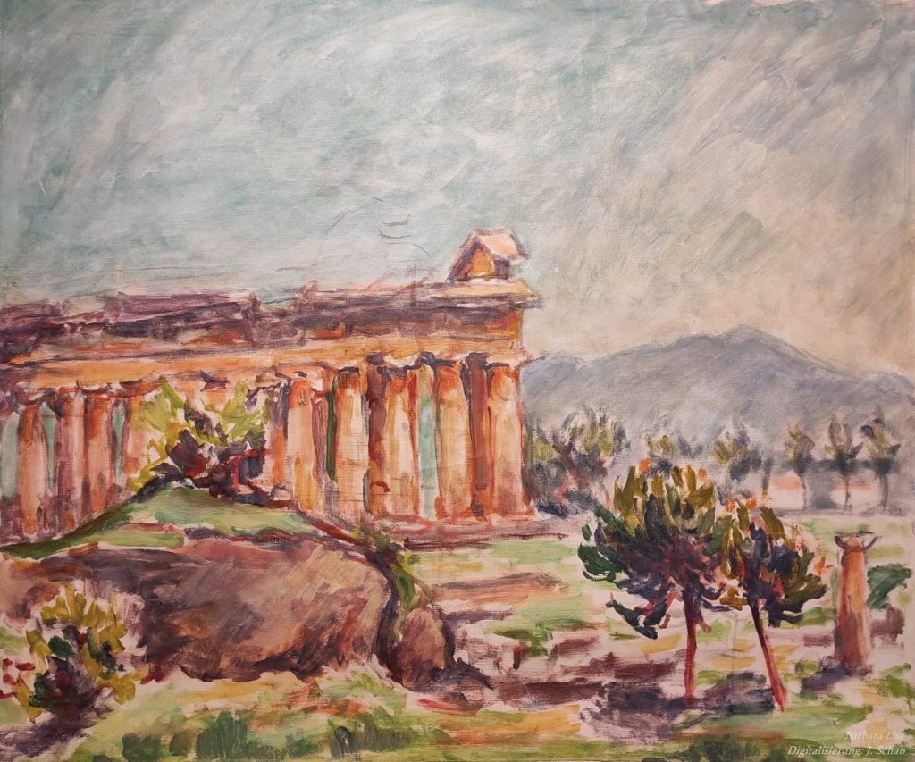 Tempel Capaccio Paestum - Agropoli - Ölgemälde -Künstlerin Barbara Lise: Elisabeth Schab