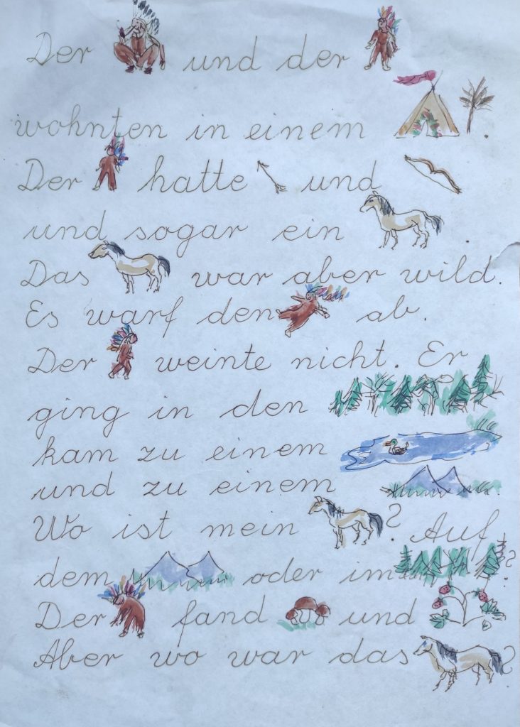 Illustration einer Kinderkurzgeschichte zum Lesenlernen von der Künstlerin Barbara Lise